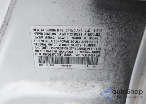 2014 Acura Ilx 2.0L from USA, damaged, VIN 19VDE1F79EE010465